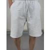 Çizgili Keten Şort