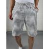 Çizgili Keten Şort